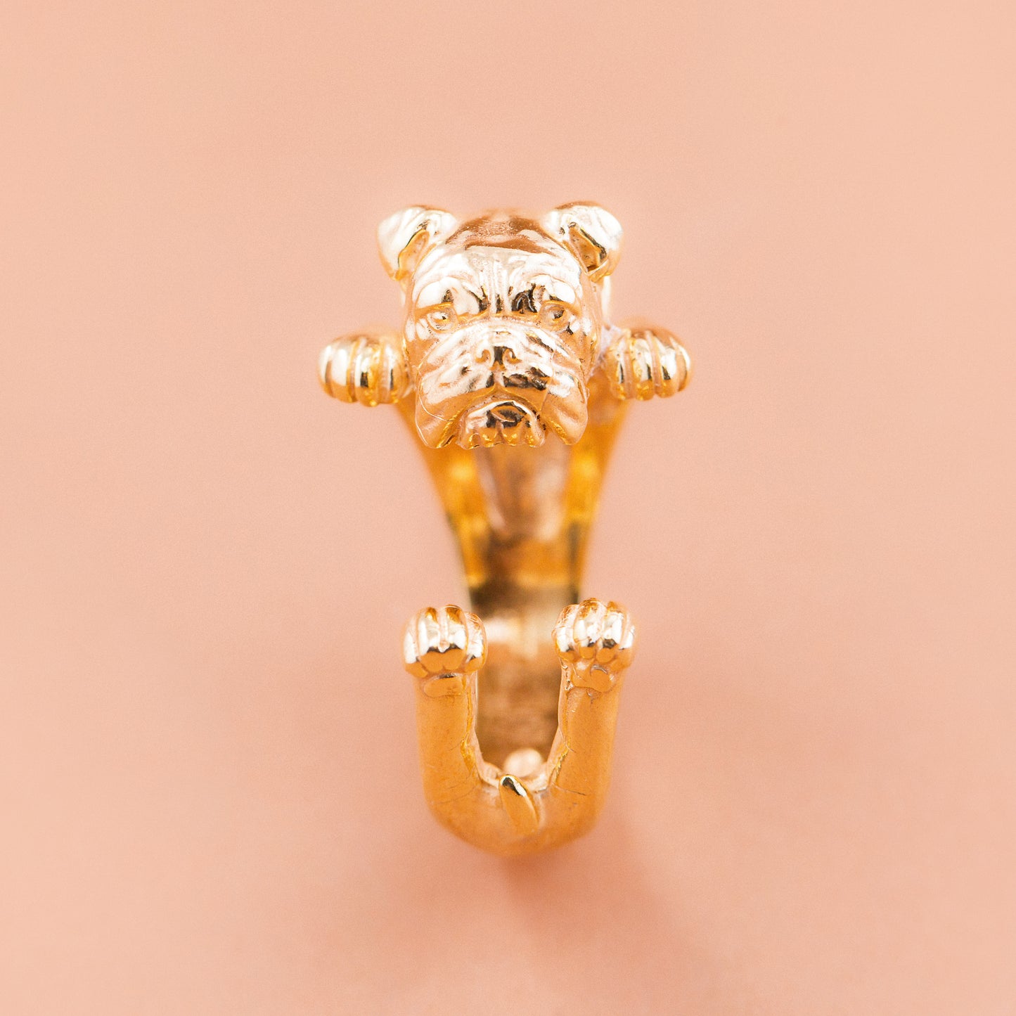 custom english bull dog ring handmade silver / bronze gabbodesign