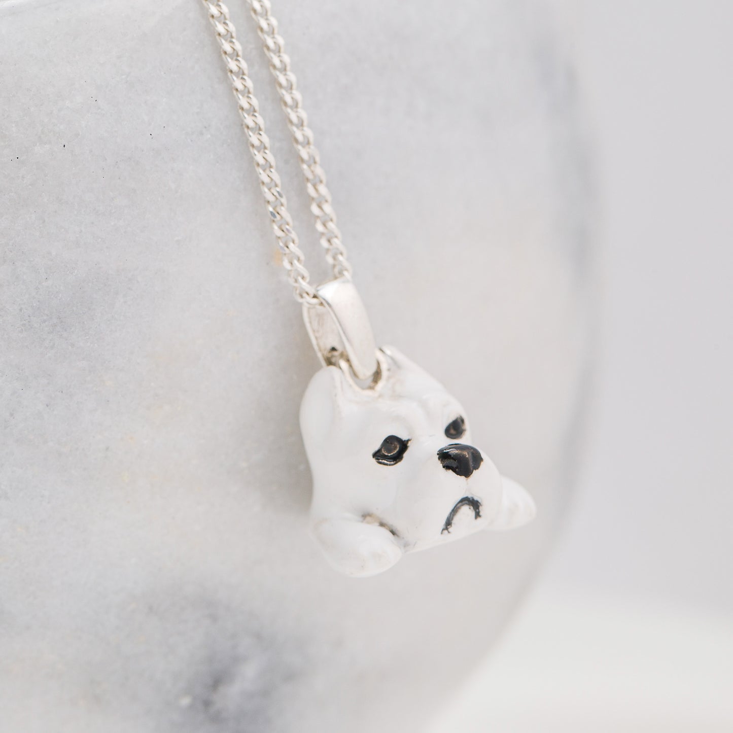 Charms + collana dogo argentino personalizzato argento 925 fatto e dipinto a mano in Italia