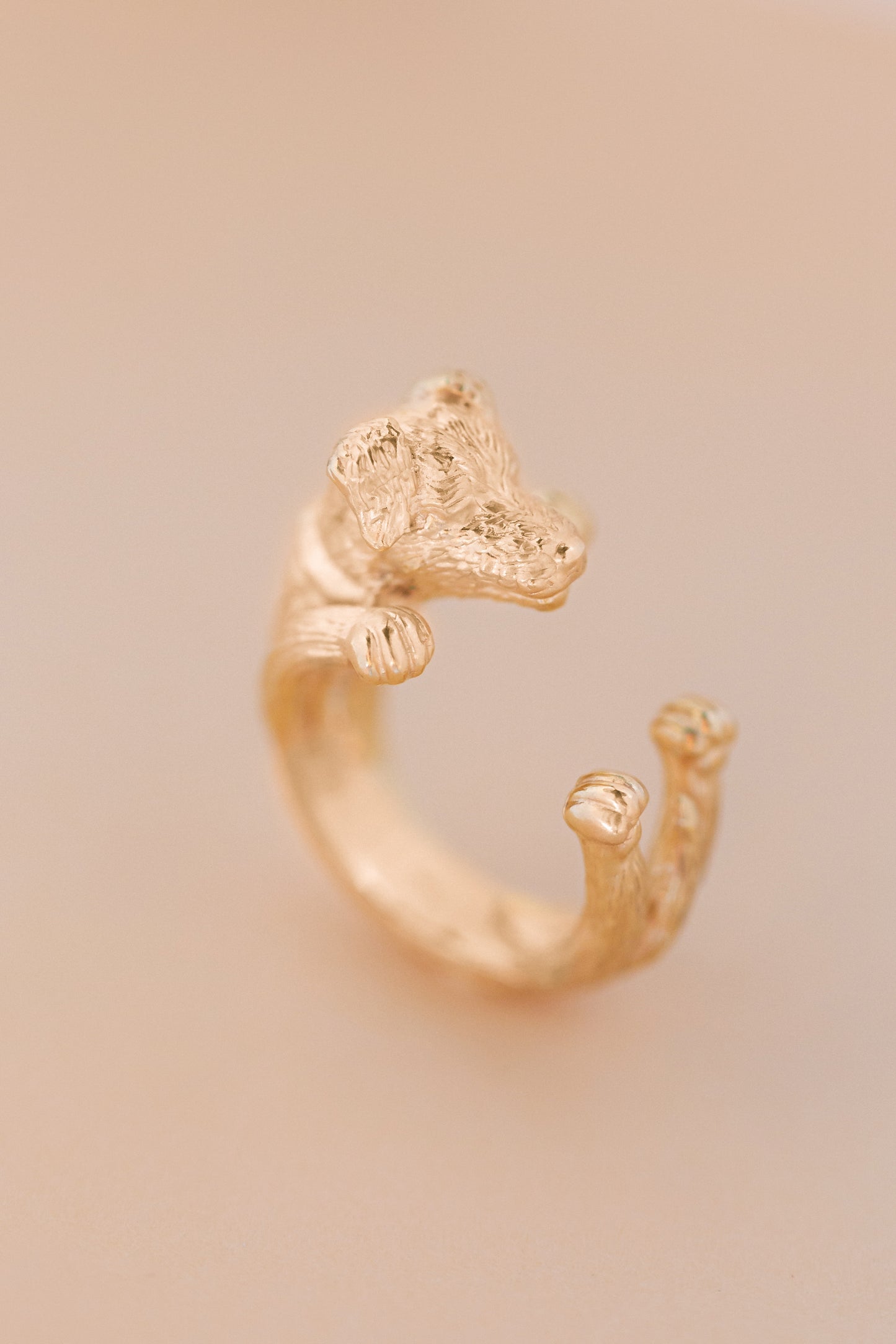 Jack Russell Long hair ring silver 925 handmade italy bronze 18 kt