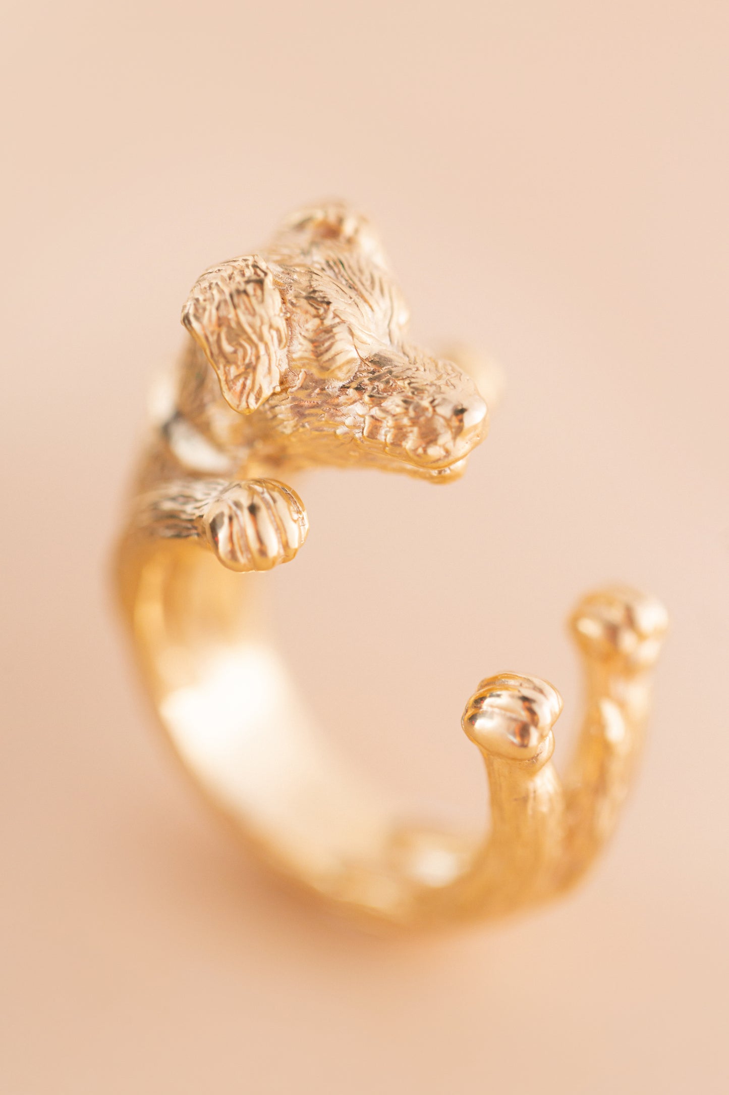 Jack Russell Long hair ring silver 925 handmade italy bronze 18 kt