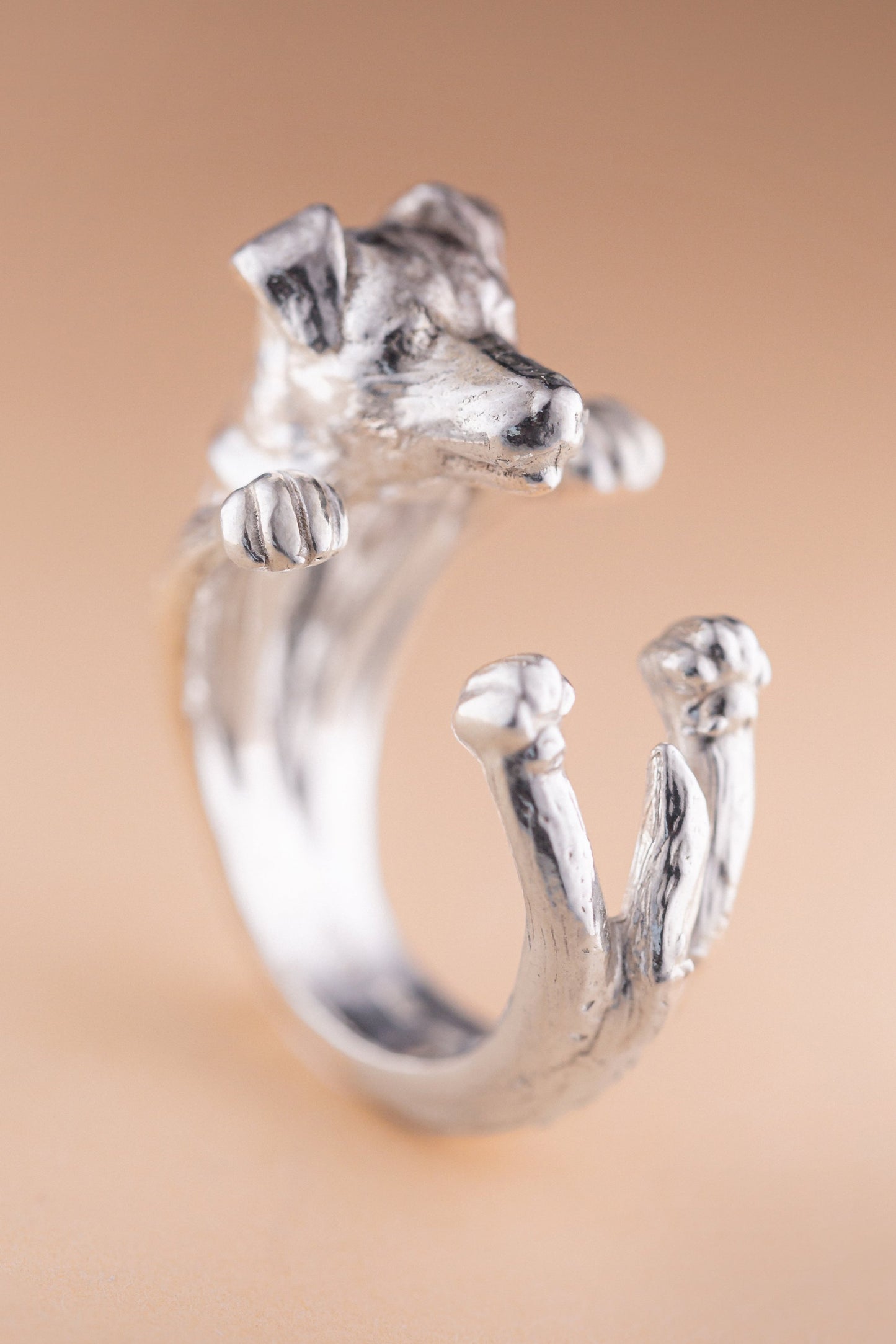 Jack Russell ring silver 925 handmade italy bronze 18 kt