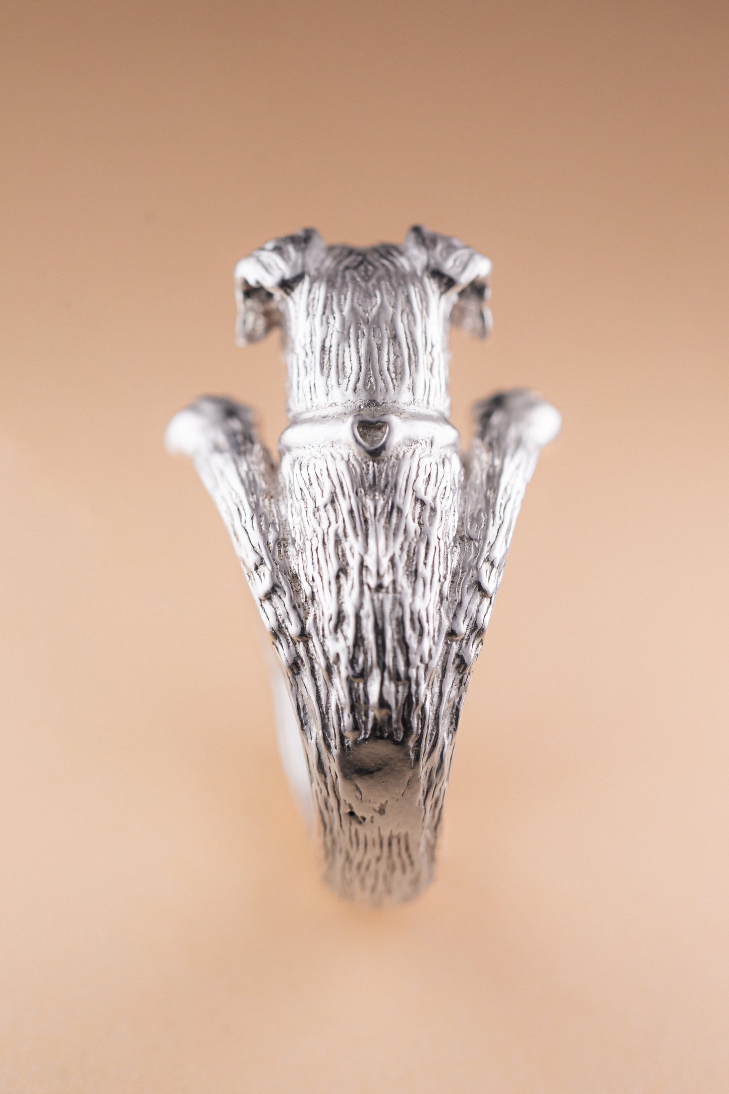 Jack Russell Long hair ring silver 925 handmade italy bronze 18 kt