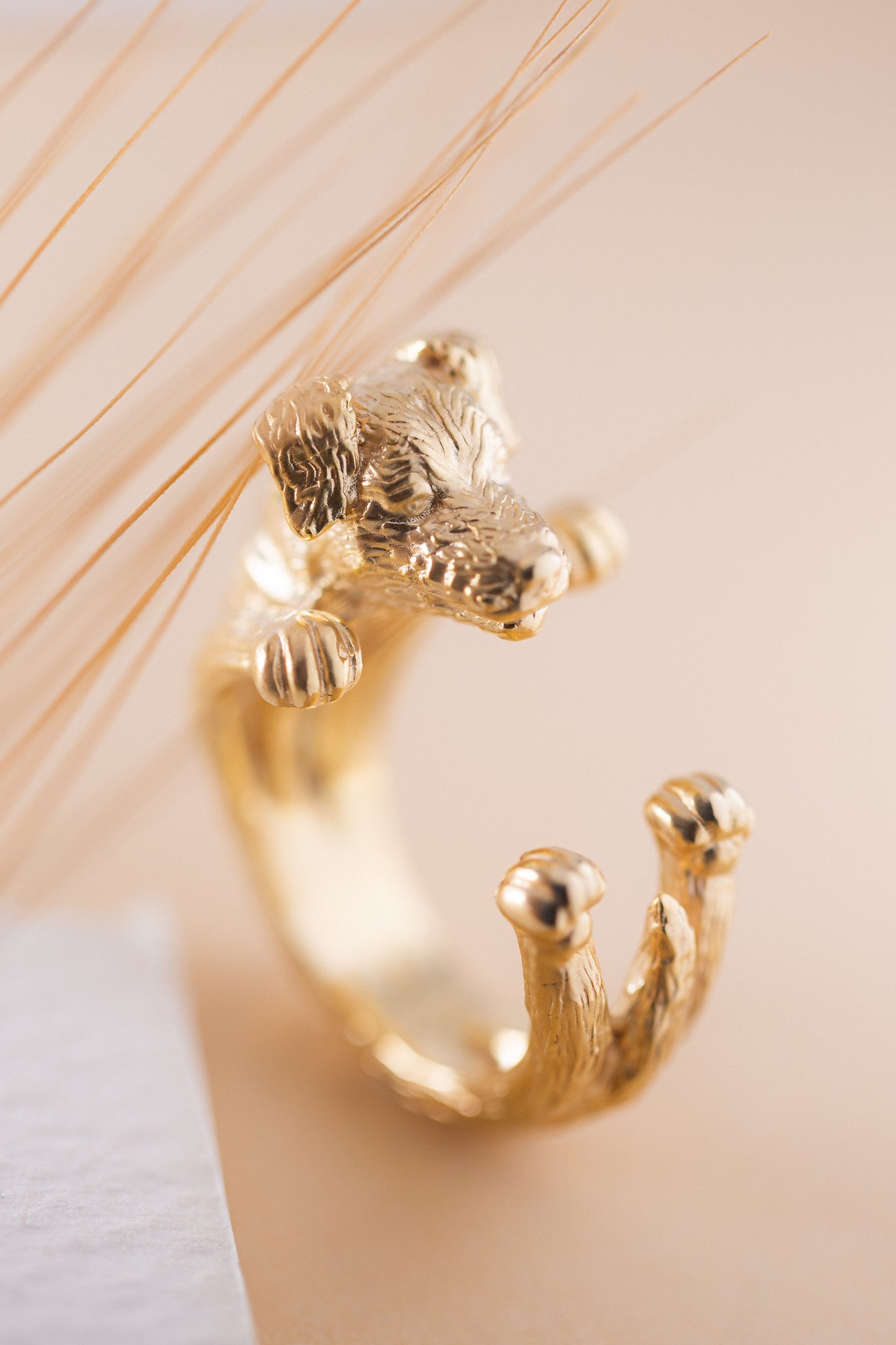 Jack Russell Long hair ring silver 925 handmade italy bronze 18 kt