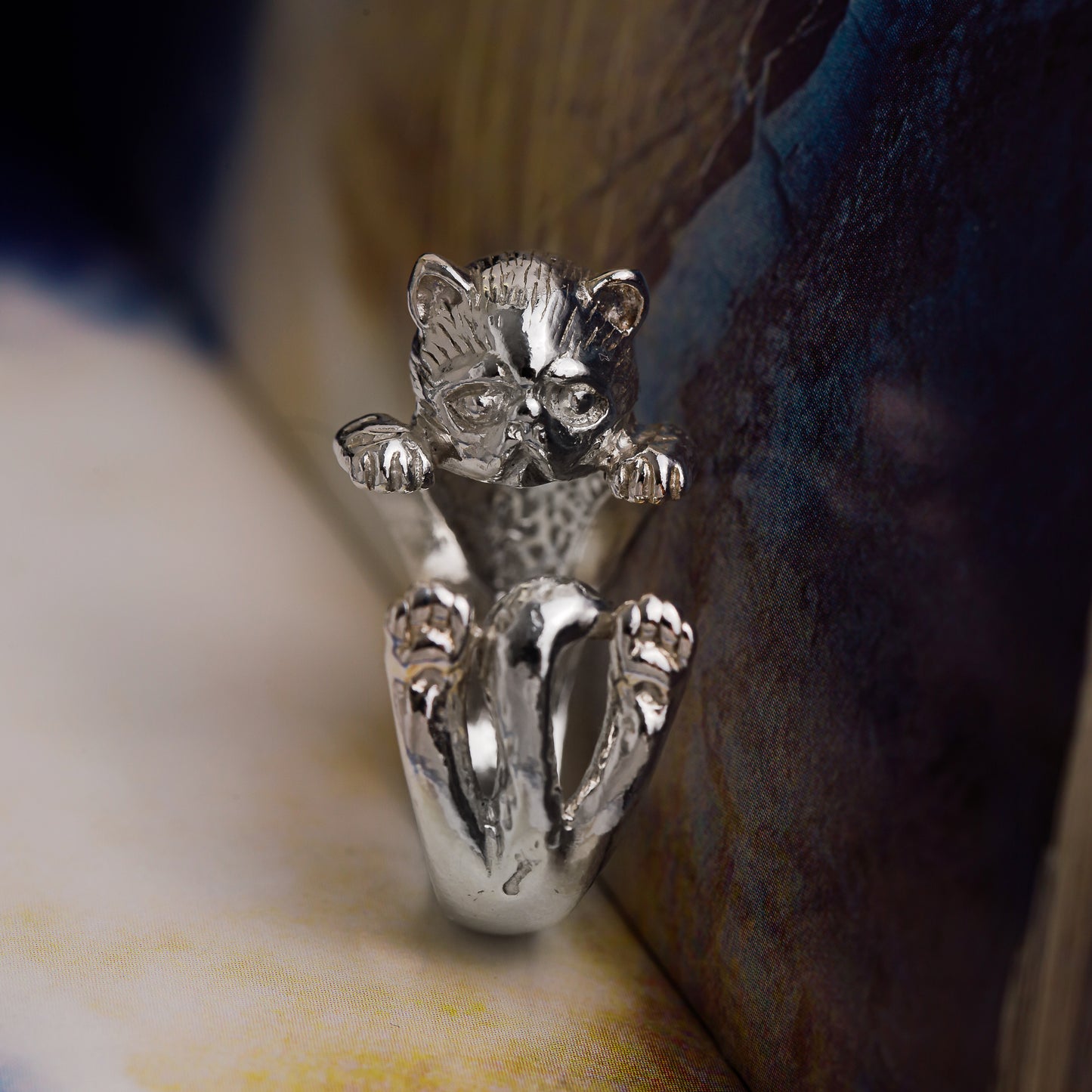 Gatto anello argento 925 for her silver 925 handmade