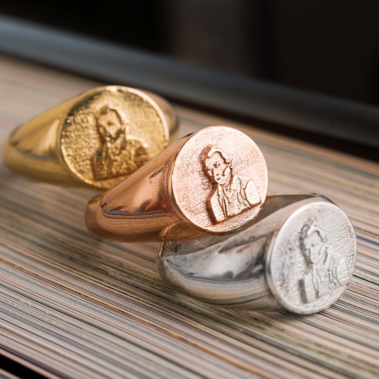 Ring Van Gogh art silver bronze 18 kt