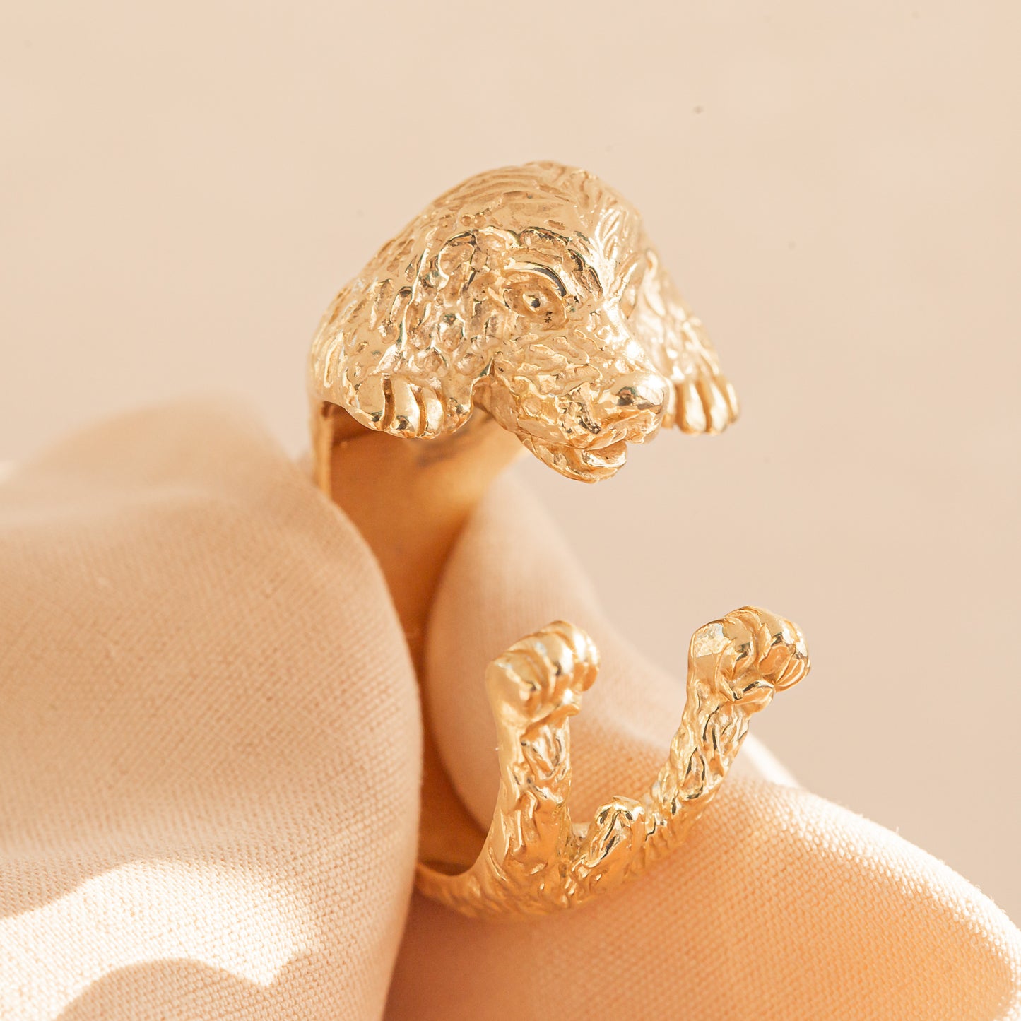 Cocker argento 925 dog ring- argento scolpito - - dog lover - - amante dei cani - smaltato - My Silver pet ring dog hug : cocker