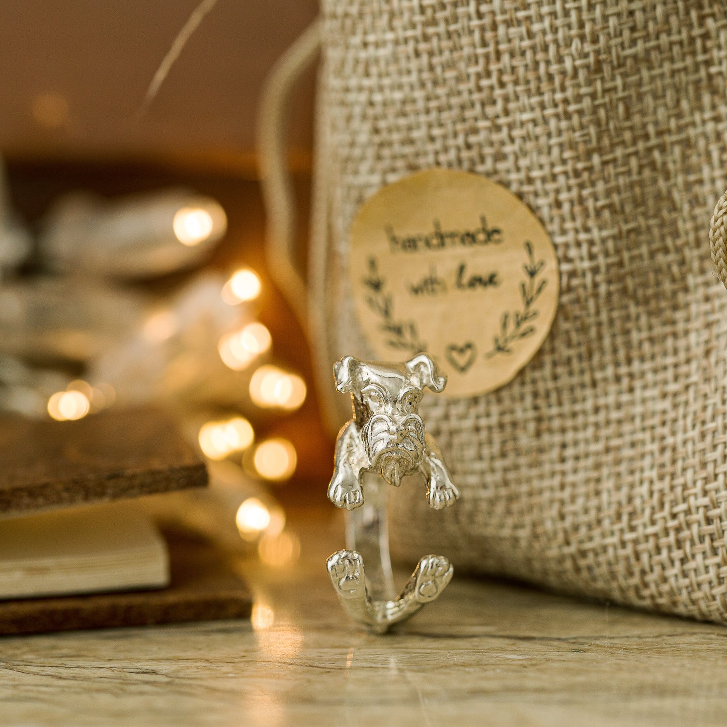 Schnauzer argento 925 dog ring- argento scolpito - - dog lover - - amante dei cani - - My Silver pet ring dog hug : Schnauzer