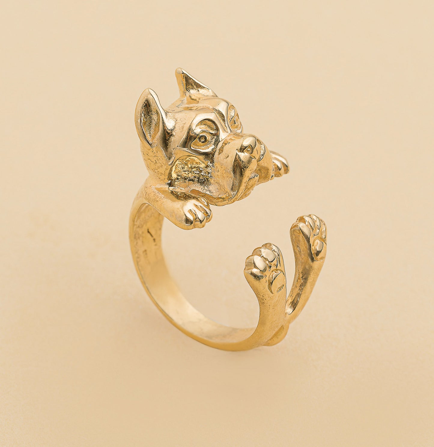 Amstaff / Pitbull argento 925 dog ring- argento scolpito dog lover amante dei cani - smaltato - My Silver pet ring dog hug : anello inciso