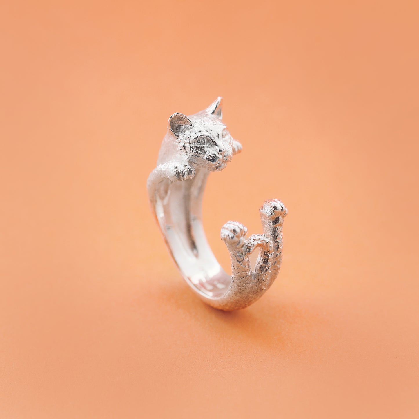 Gatto anello argento 925 / Bronzo 18 kt