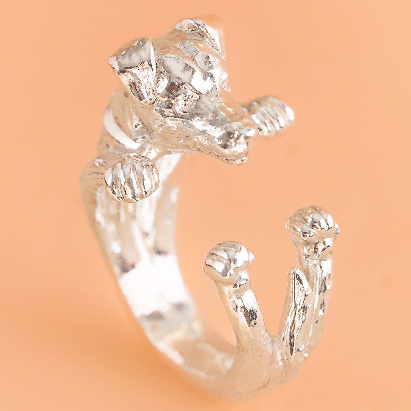 Jack Russell ring silver 925 handmade italy bronze 18 kt