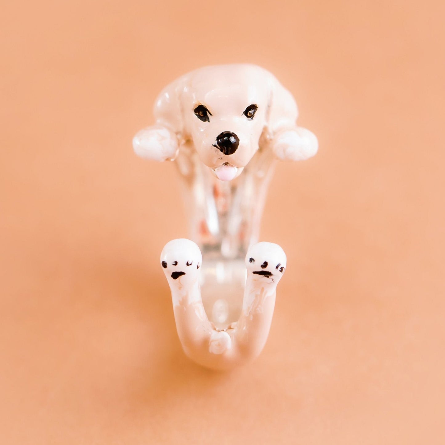 Golden Retriver anello argento 925 handmade Italy custom ring