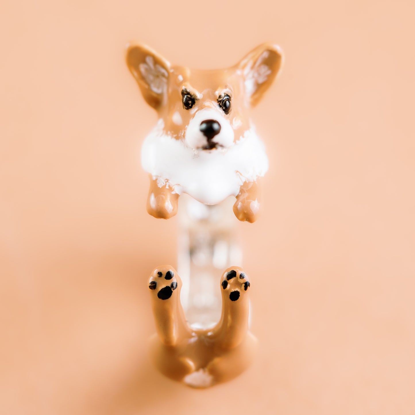 Corgie Anello argento 925 dog ring- argento scolpito - - dog lover - - amante dei cani - smaltato - My Silver pet ring dog hug : Corgi