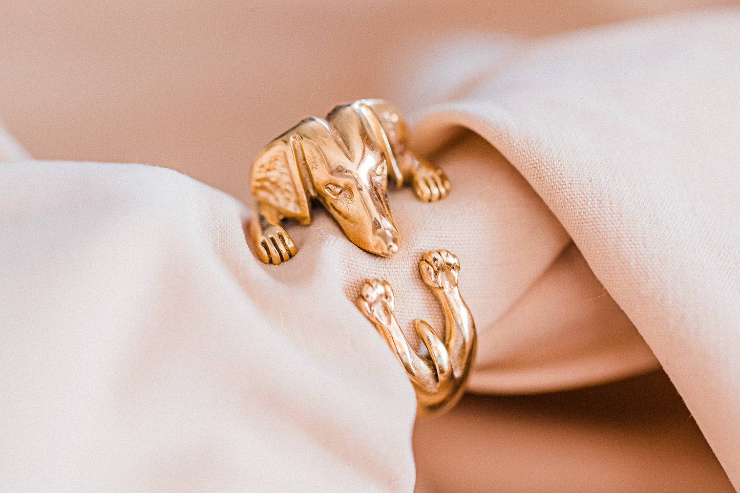 dachshund ring Italy silver 925