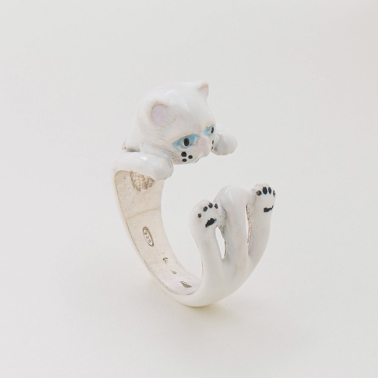 Gatto customizable Scottish fold cat ring in 925 silver - MADE IN ITALY - love my cat