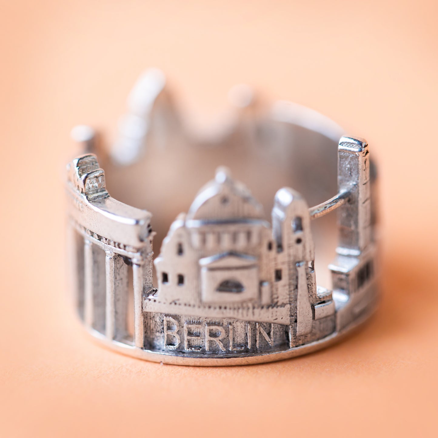 Anello Berlino silver skyline Berlin handmade Italy