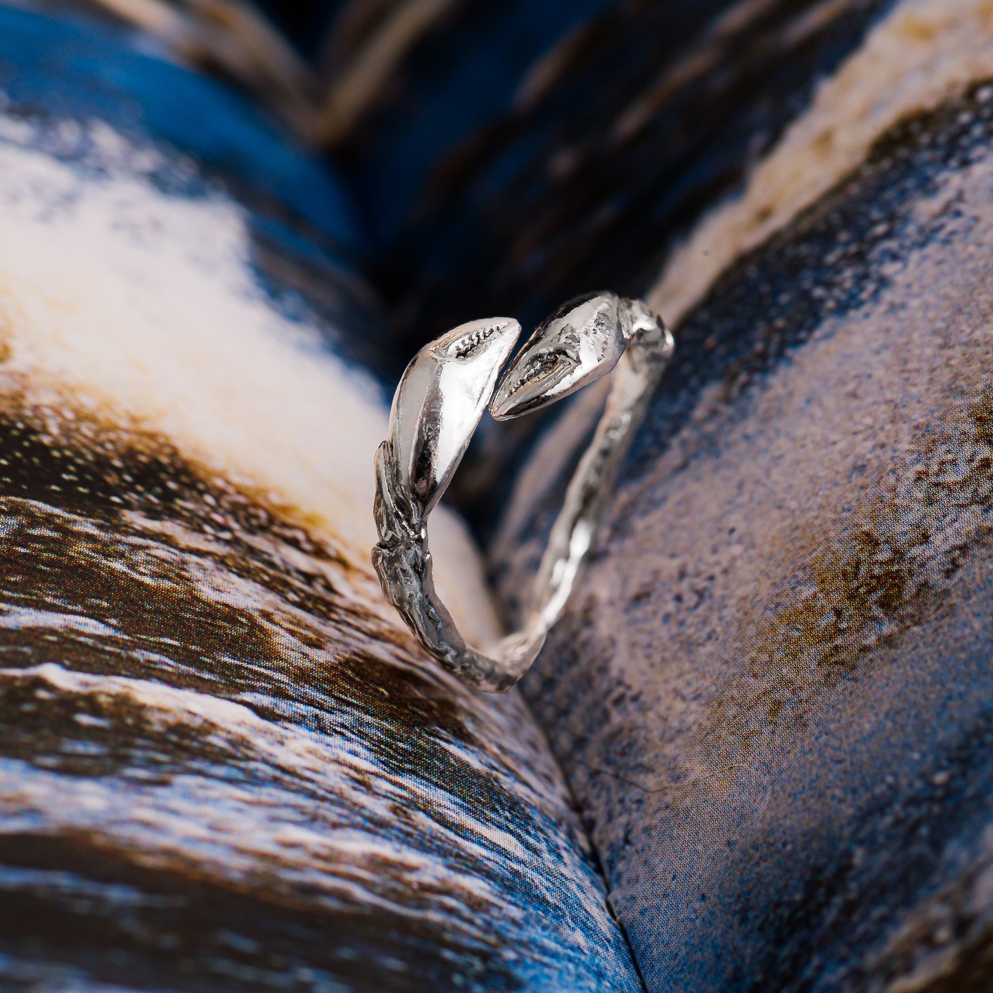 Crab ring silver Italy