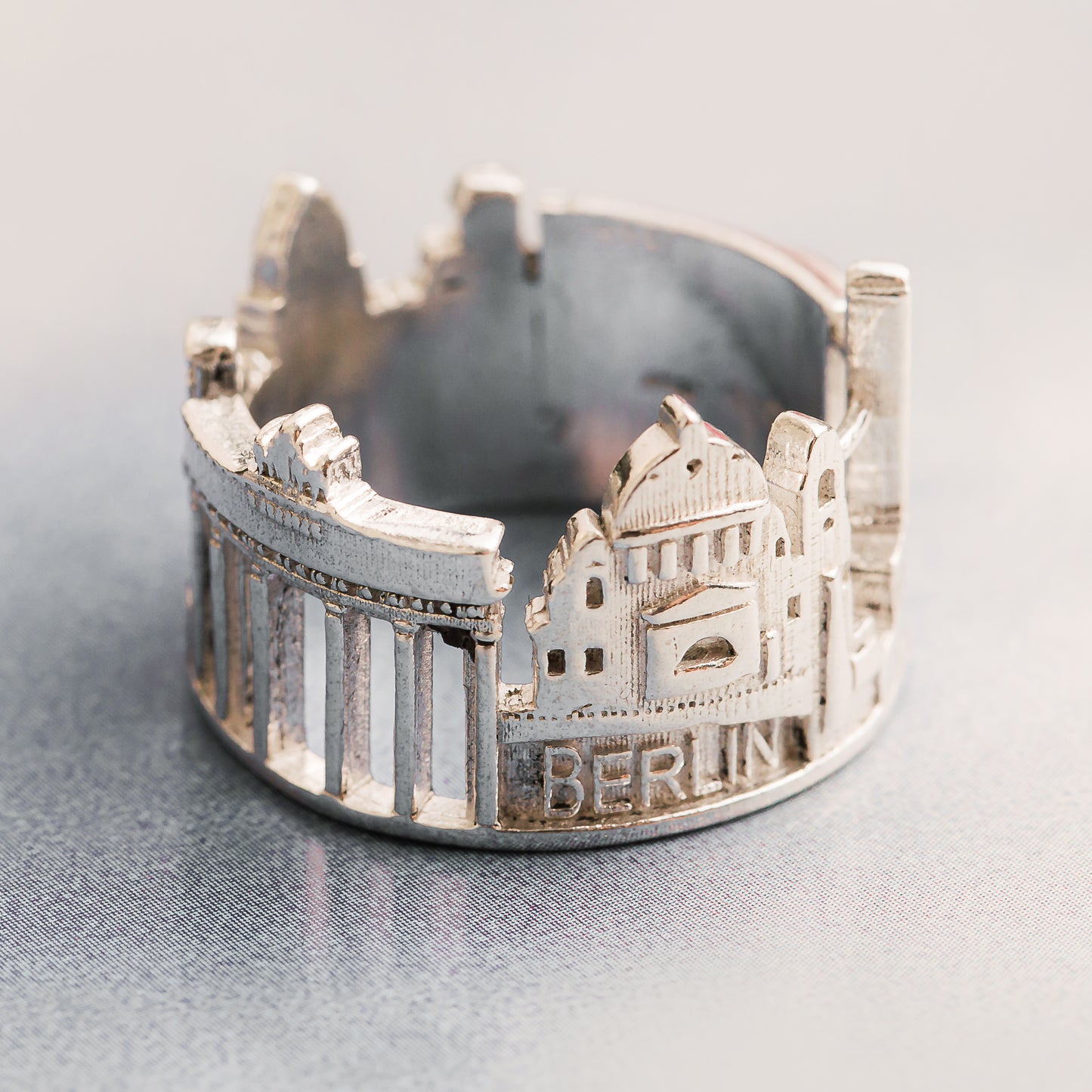 Anello Berlino silver skyline Berlin handmade Italy