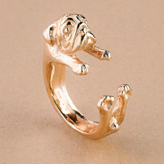 Carlino Ring pug for her handmade silver 925