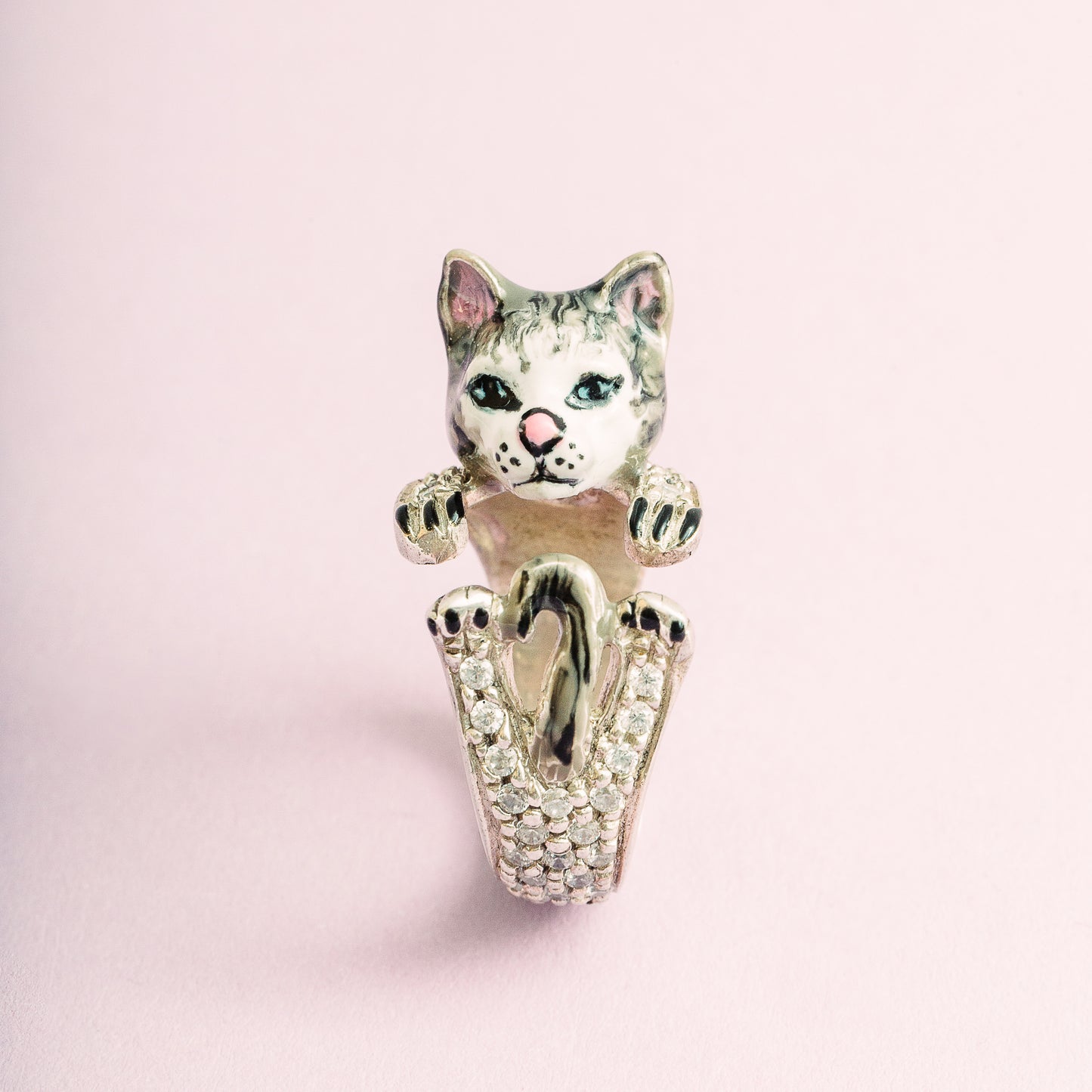 Gatto customizable cat ring in 925 silver - MADE IN ITALY - love my cat