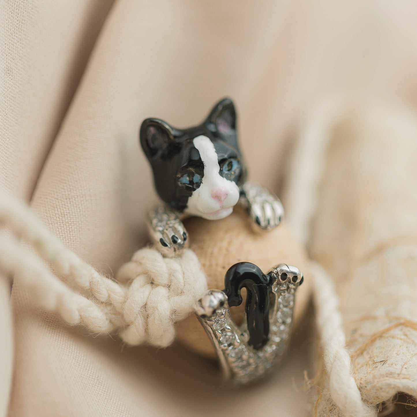 Gatto customizable cat ring in 925 silver - MADE IN ITALY - love my cat