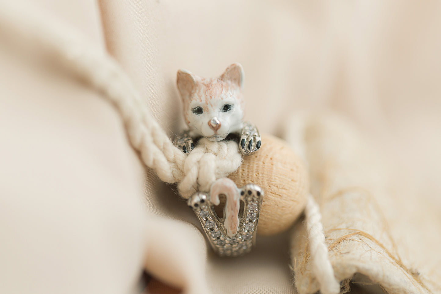 Gatto customizable cat ring in 925 silver - MADE IN ITALY - love my cat