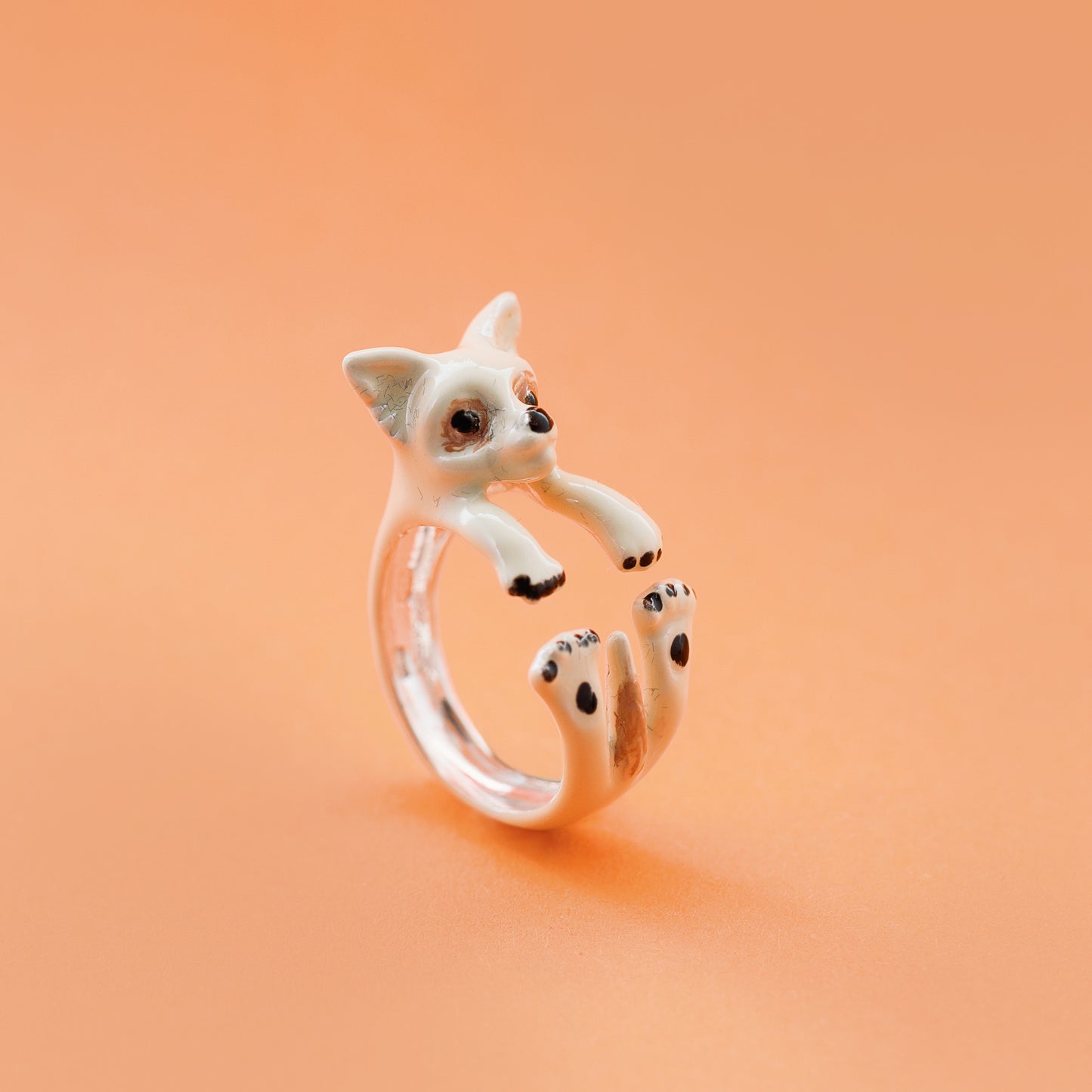 Chihuahua argento 925 dog ring- scolpito - - dog lover - - amante dei cani - smaltato - My Silver pet ring dog hug : CHihUahuA MExicano