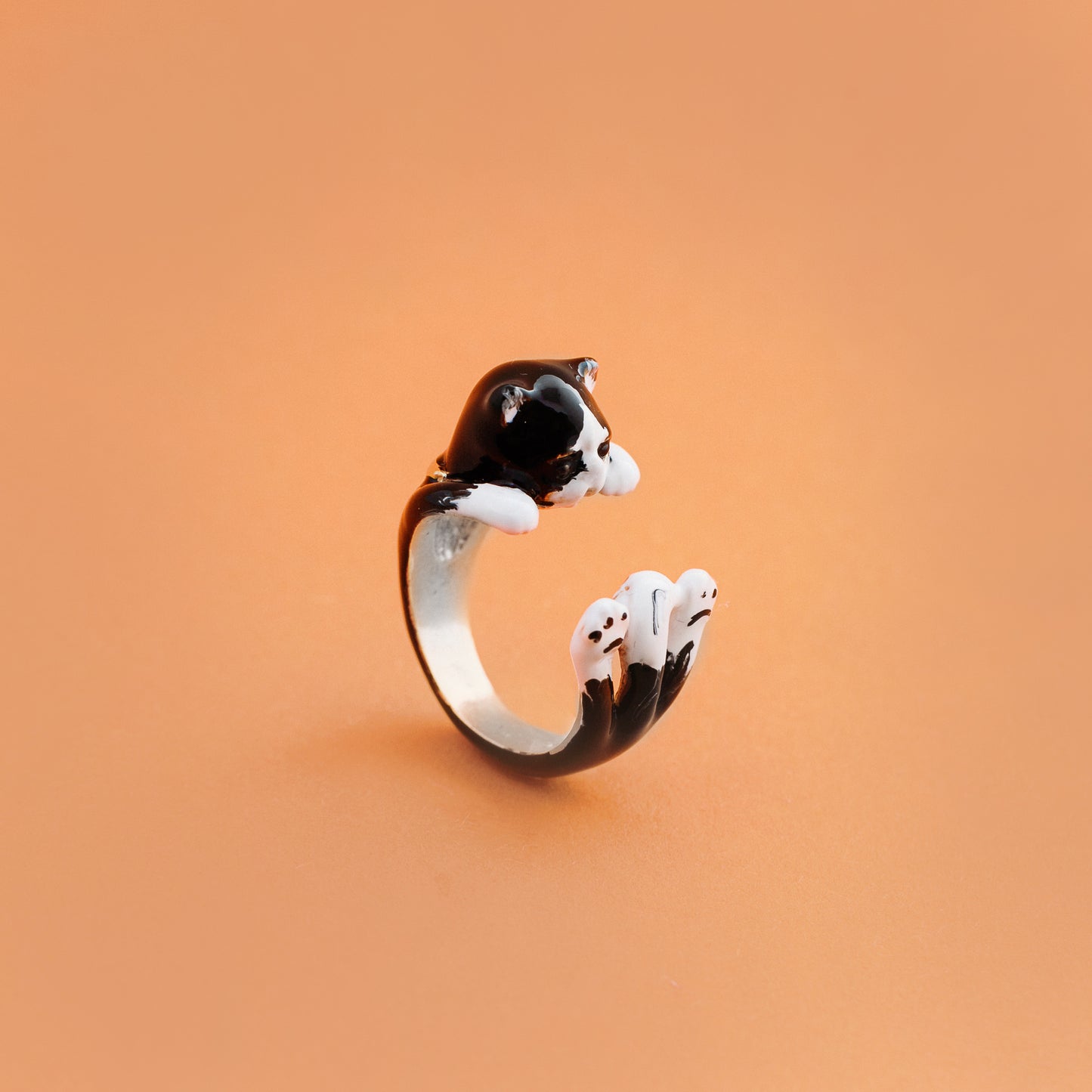 Gatto customizable Scottish fold cat ring in 925 silver - MADE IN ITALY - love my cat