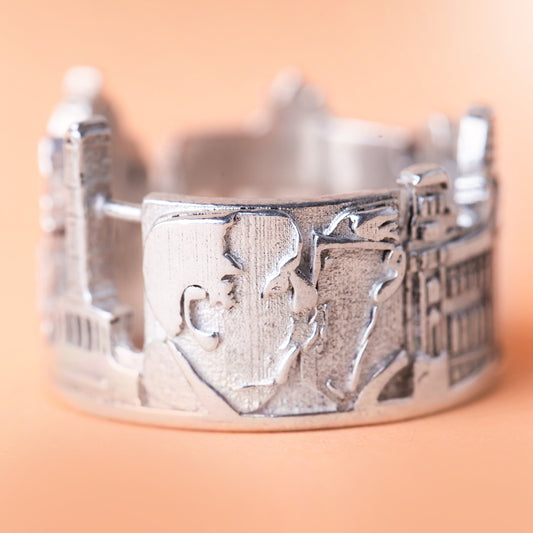 Anello Berlino silver skyline Berlin handmade Italy