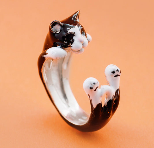 Gatto anello in argento 925 handmade Italy custom