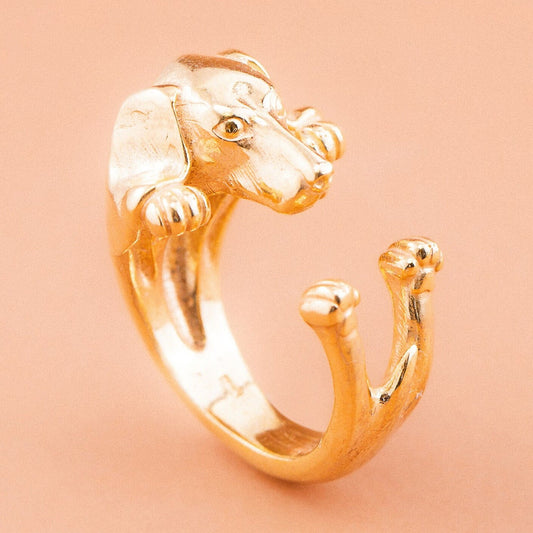 hound ring customized silver-bronze handmade Italy