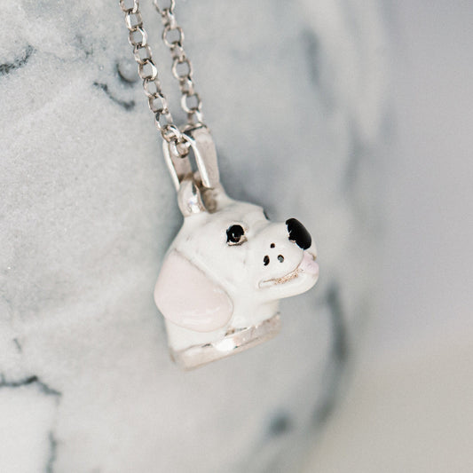 Charms necklace golden retriever  silver 925 for her gift